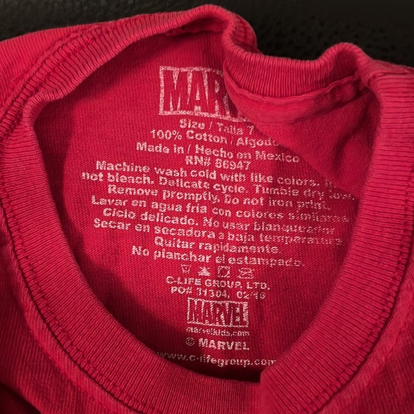 Boy’s Short Sleeved T-Shirt, Red, Avengers Assemble, Size 7, Marvel - Picture 3 of 4